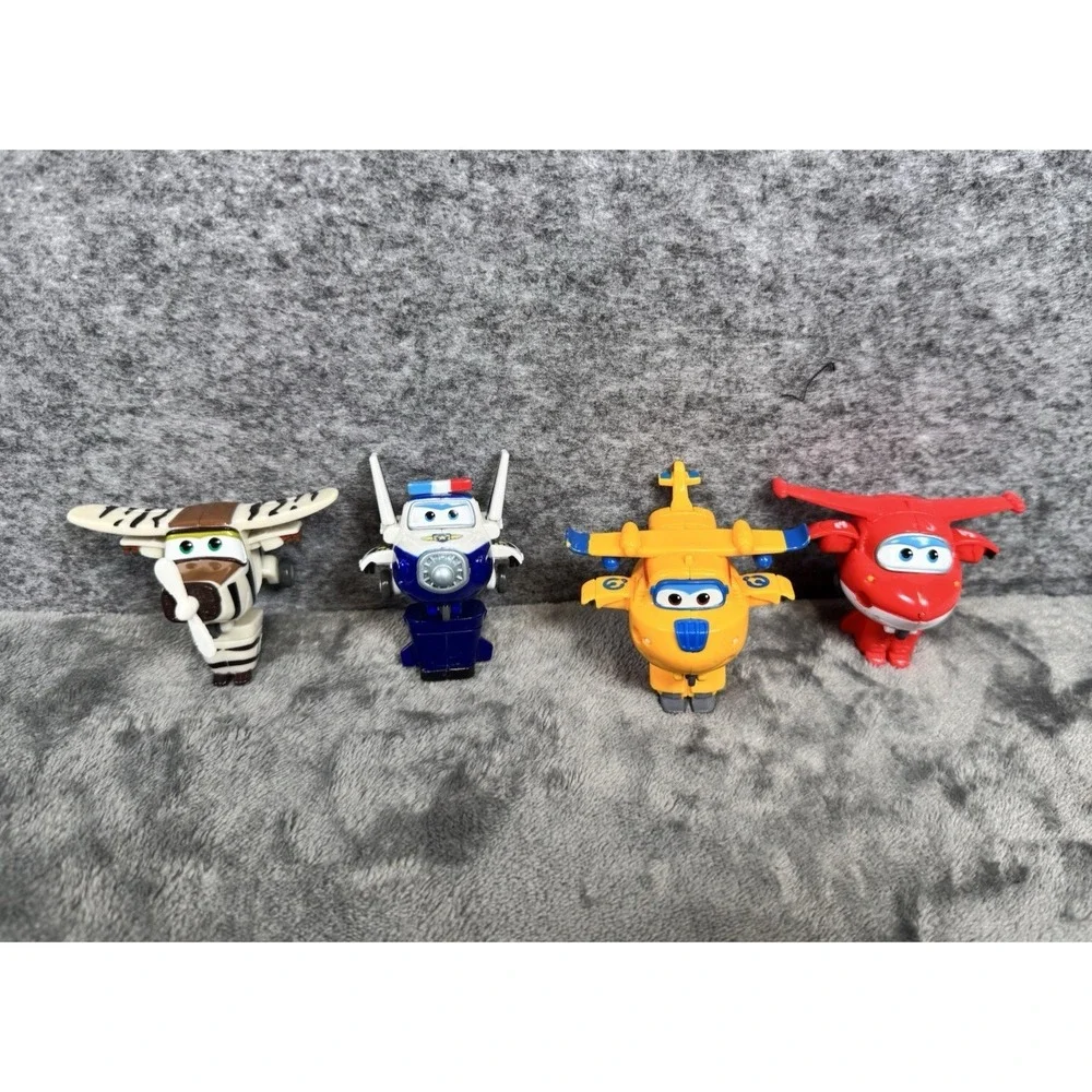 Super Wings Transform-a-Bots Mini Planes Lot 4 Police Paul‎ Bello Jett Donnie 2